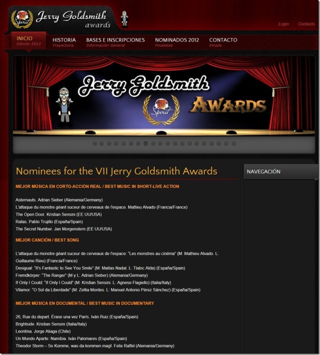 Goldsmith Nominees 2012